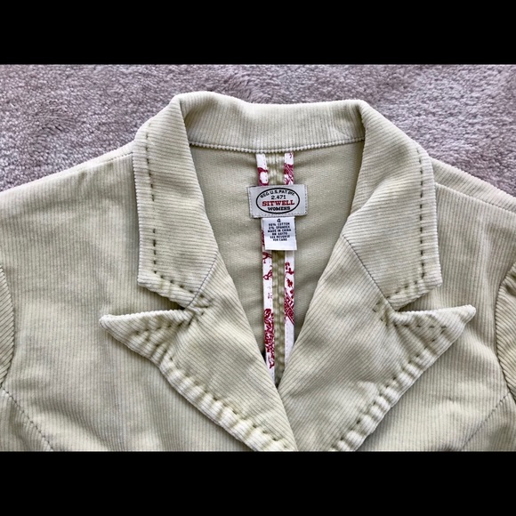 ANTHROPOLOGIE Cordoroy Blazer, Mint - Picture 4 of 8